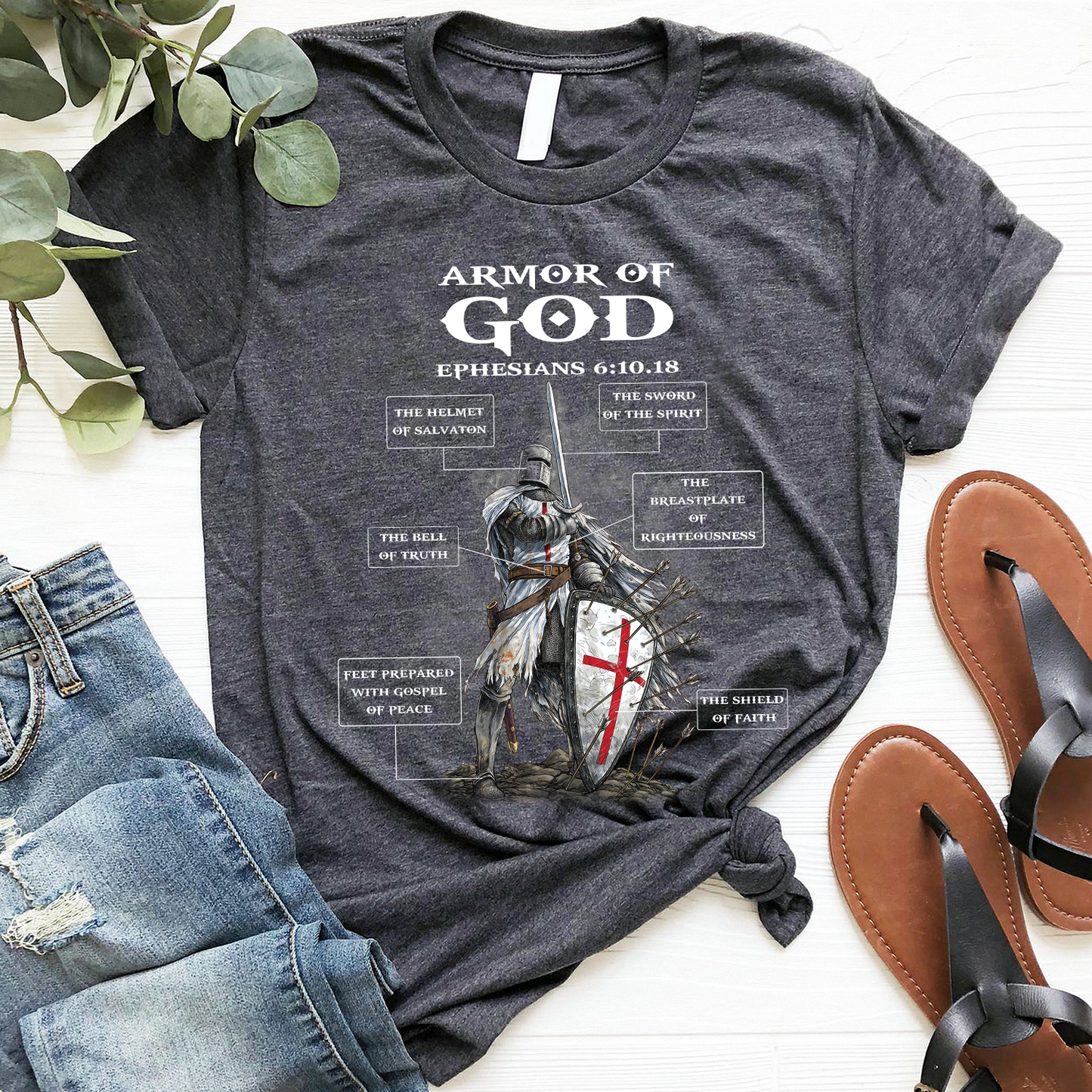 Armor of God Bible Study on Ephesians 6:10-18 T-Shirt