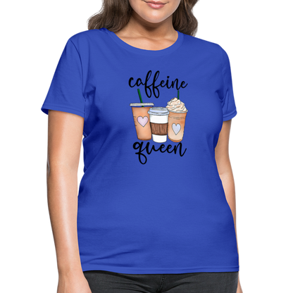 Caffeine Queen Women's T-Shirt - royal blue