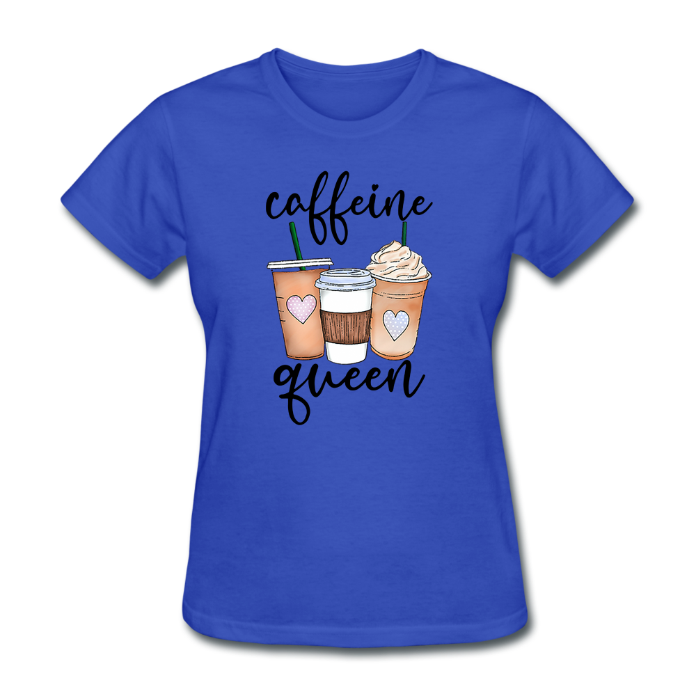 Caffeine Queen Women's T-Shirt - royal blue