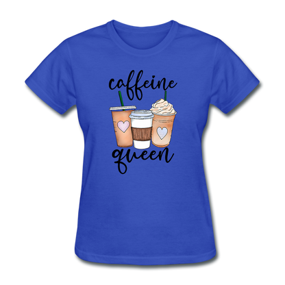 Caffeine Queen Women's T-Shirt - royal blue