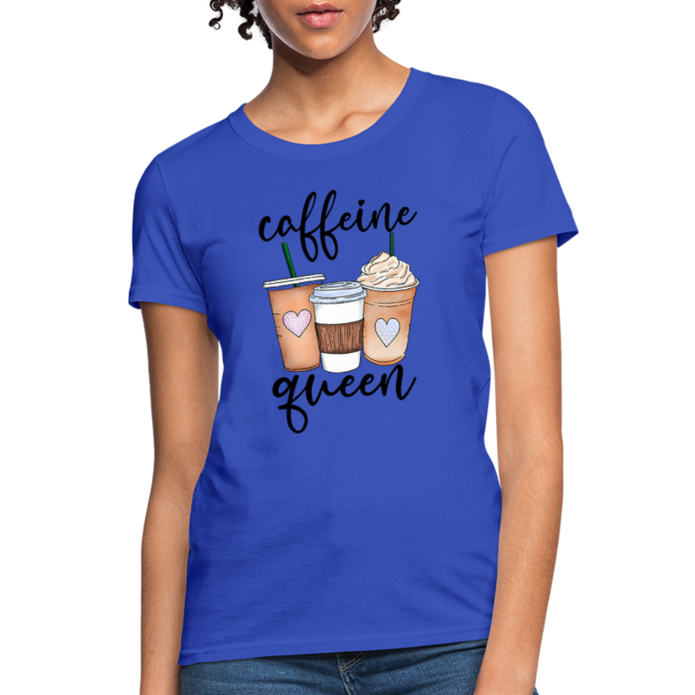 Caffeine Queen Women's T-Shirt - royal blue