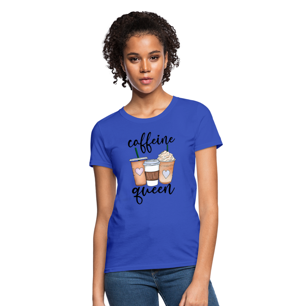 Caffeine Queen Women's T-Shirt - royal blue