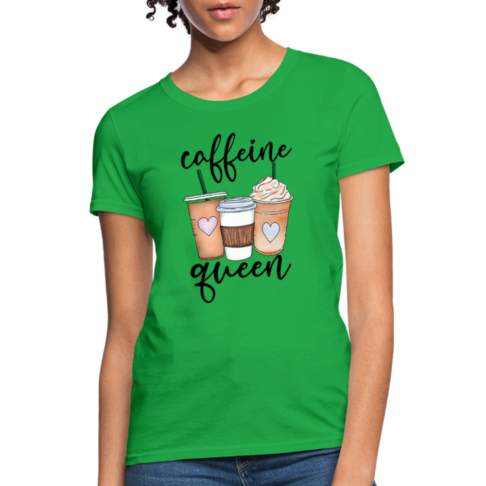 Caffeine Queen Women's T-Shirt - bright green