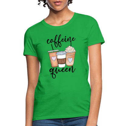 Caffeine Queen Women's T-Shirt - bright green