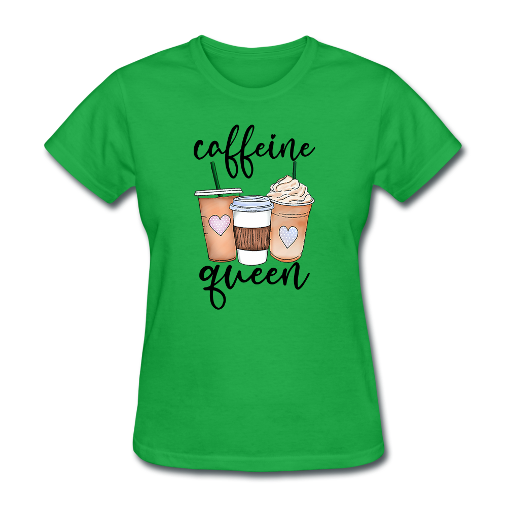 Caffeine Queen Women's T-Shirt - bright green