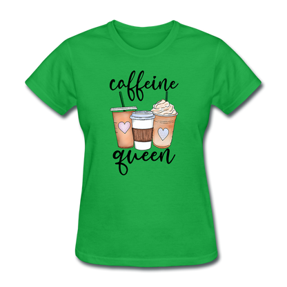 Caffeine Queen Women's T-Shirt - bright green