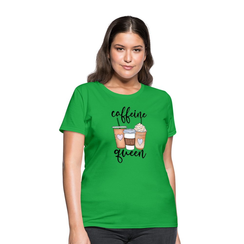 Caffeine Queen Women's T-Shirt - bright green