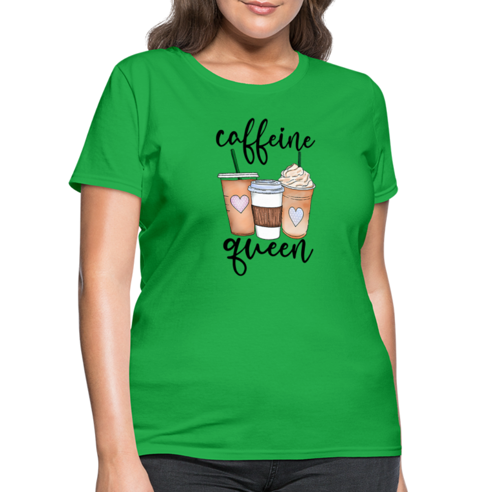 Caffeine Queen Women's T-Shirt - bright green