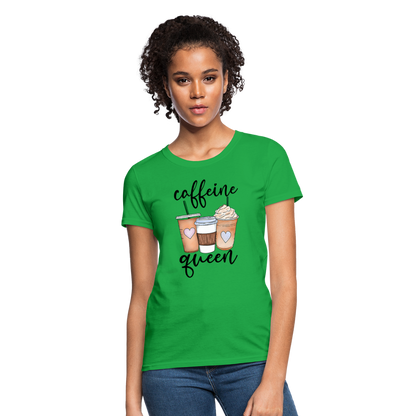 Caffeine Queen Women's T-Shirt - bright green