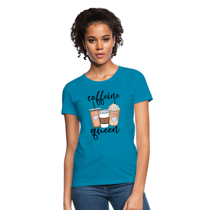 Caffeine Queen Women's T-Shirt - turquoise