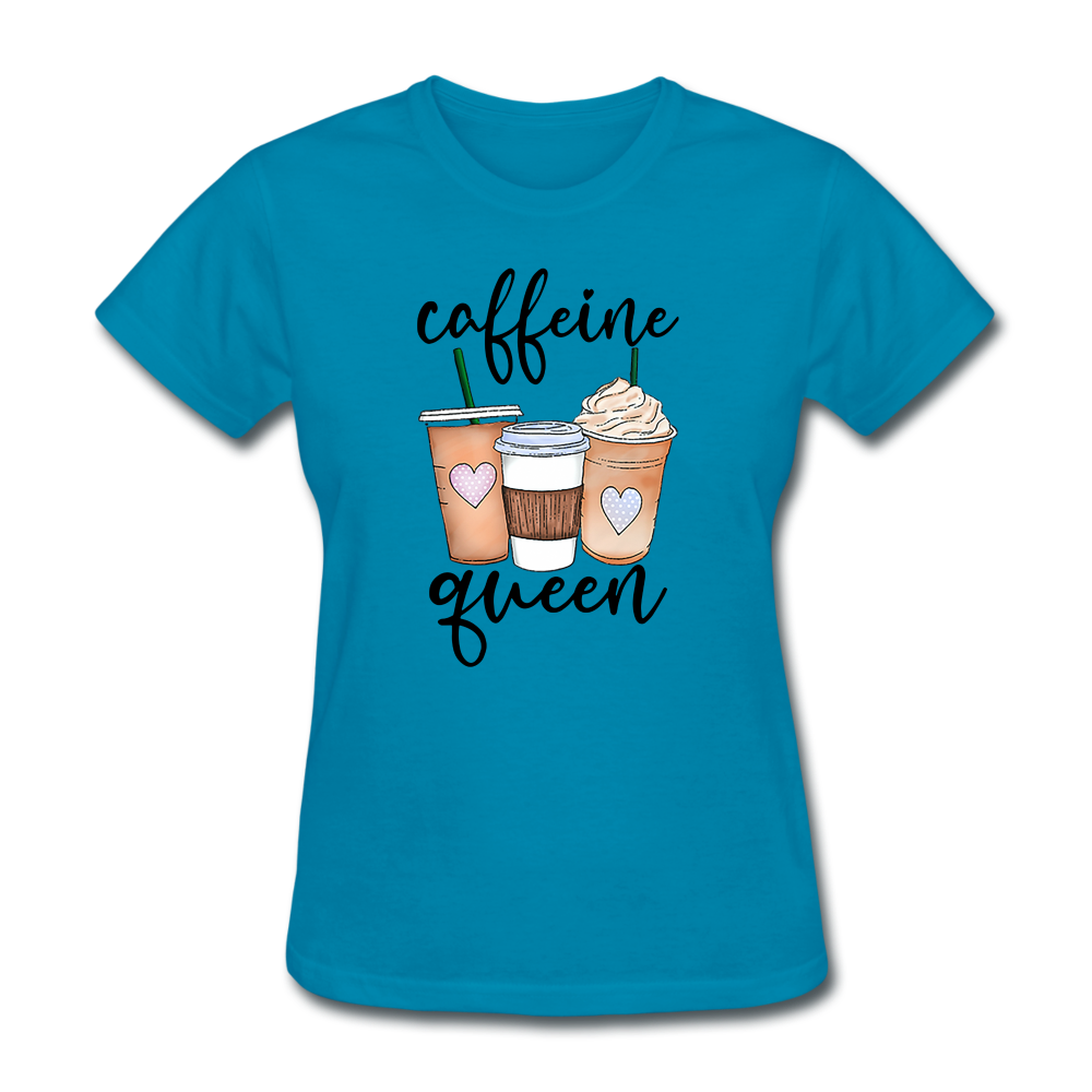 Caffeine Queen Women's T-Shirt - turquoise