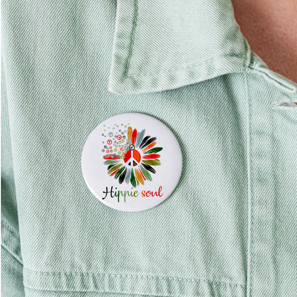 Hippie Soul Buttons large 2.2'' (5-pack) - white