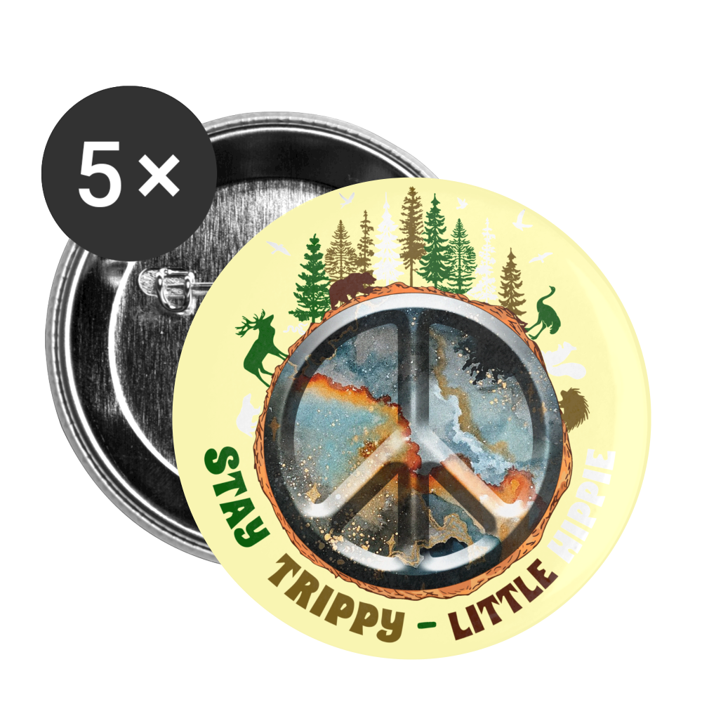 Stay Trippy - Little Buttons large 2.2'' (5-pack) - white