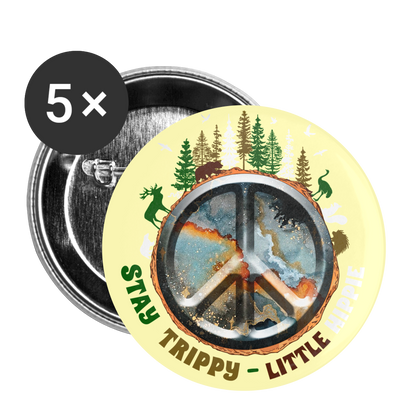 Stay Trippy - Little Buttons large 2.2'' (5-pack) - white