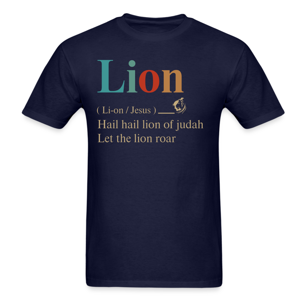 Lion Hail Hail Lion of Judah Let The Lion Roar T-Shirt - navy