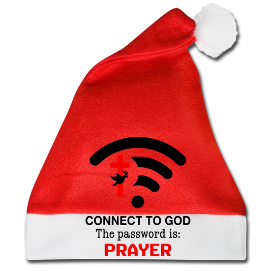 Connect To God The Password Is Santa Hat - red