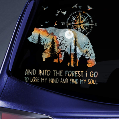 Camping Bear Sticker Decal