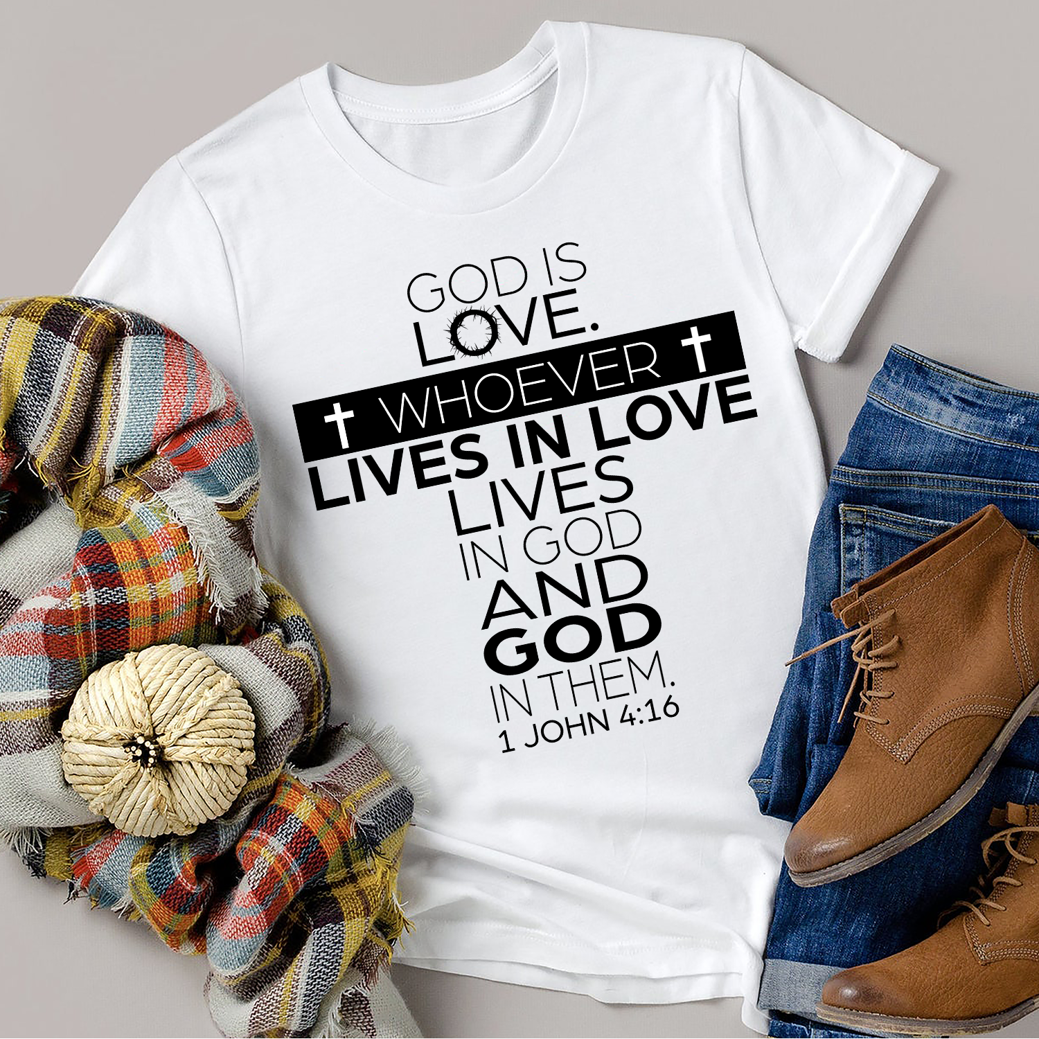 God is love whoever lives in love lives in god and god in them T-shirt